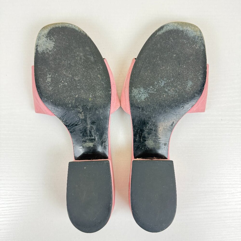 Alexander Wang Pink Suede Block Heel Slides - image 8